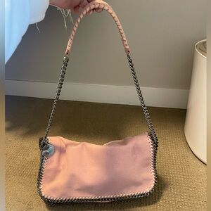 Stella McCartney light pink suede Chain-Trimmed Women's Bag